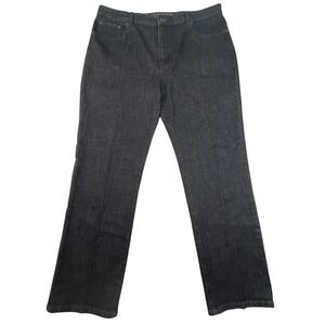 Lauren Jeans Co‎ Ralph Lauren Classic Straight Jeans Womens 16 Black High Rise